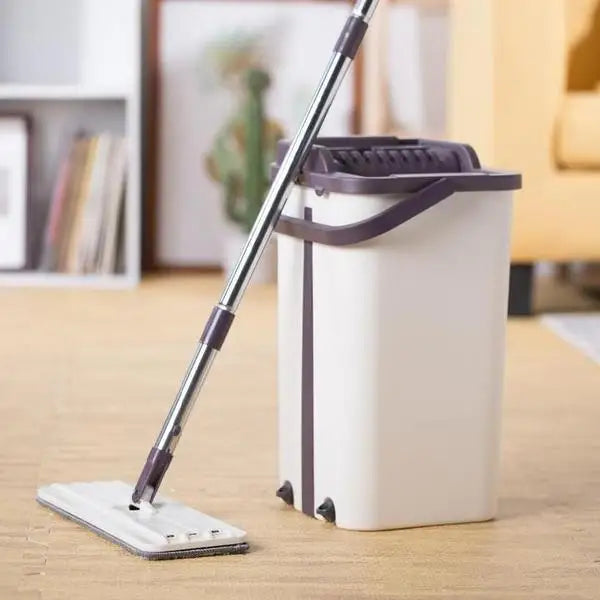 Customizable 2024 Mop Kit With Wringer Bucket Squeeze Mop and Bucket Hand-Free Wringing Floor Cleaning Mop