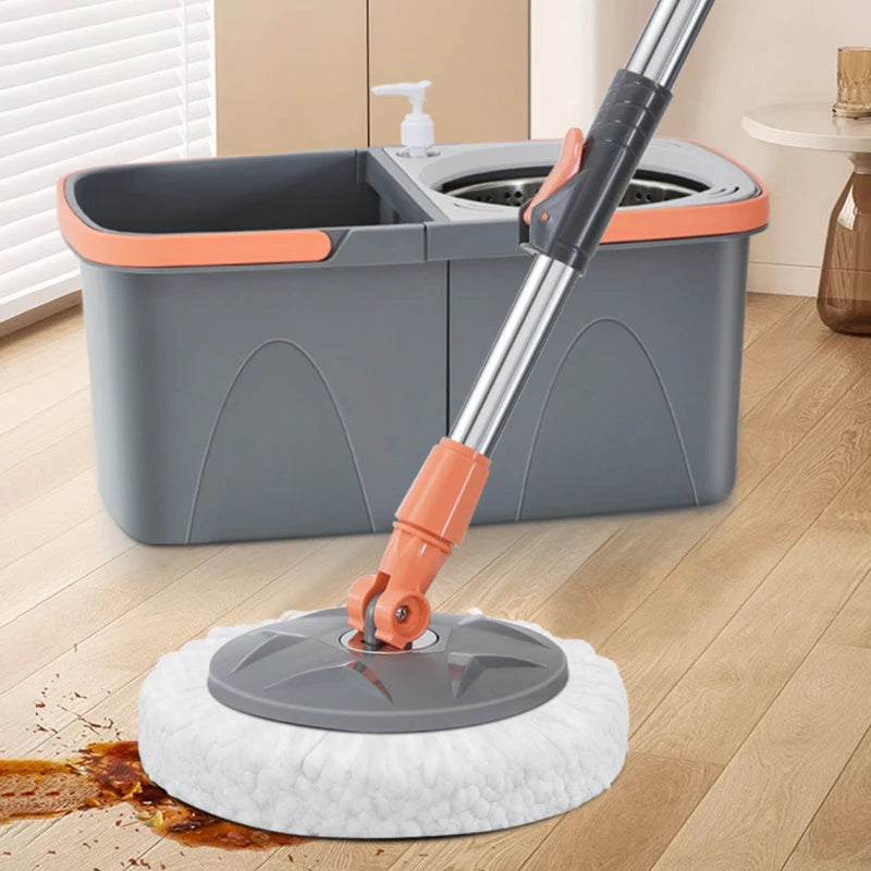 New Detachable Double Bucket Mop Spin Mop Bucket Sets 360° Spinning Floor Cleaning Mop Reusable Microfiber Heads Home Lazy mop