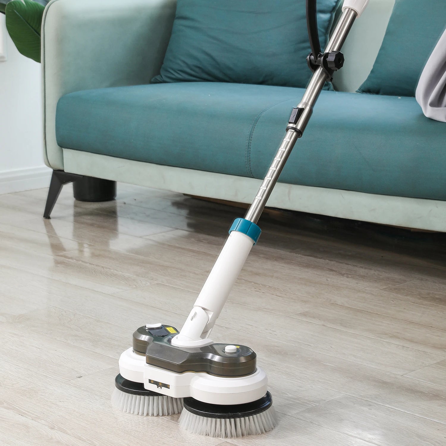 Cordless Power Scrubber & Mops for Floor Cleaning, Automatic Spin Mops with Smart Display and LED light, No battery