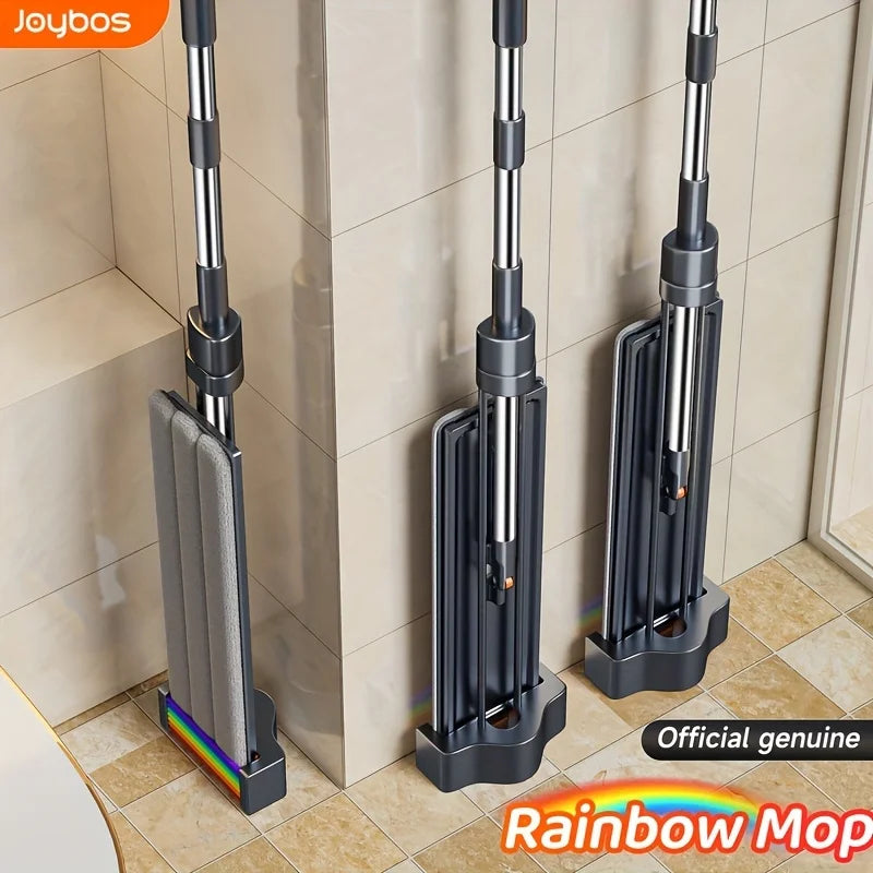 Rainbow 360 Spin Mop 33cm Flat Floor Cleaning Hand Free With Scraper Wet&Dry Household Living Room Toilet Home Cleaner Mops